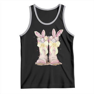 Funny Easter Day Cowgirl Egg Cowboy Boots Tank Top TS11 Black Athletic Heather Print Your Wear