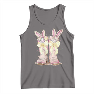 Funny Easter Day Cowgirl Egg Cowboy Boots Tank Top TS11 Deep Heather Print Your Wear