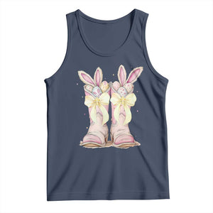 Funny Easter Day Cowgirl Egg Cowboy Boots Tank Top TS11 Navy Print Your Wear