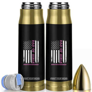Funny Dad Of Girls Outnumbered Bullet Tumbler Vintage American Flag Father's Day TS11 Black Print Your Wear