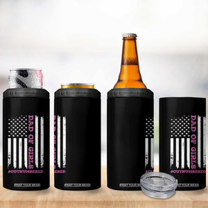 Funny Dad Of Girls Outnumbered 4 in 1 Can Cooler Tumbler Vintage American Flag Father's Day TS11 Print Your Wear