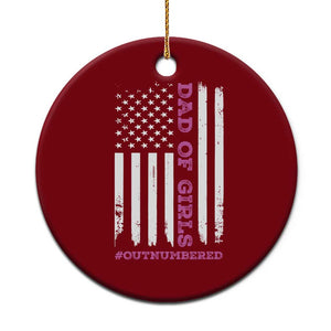 Funny Dad Of Girls Outnumbered Ceramic Ornament Vintage American Flag Father's Day TS11 1pc Red Print Your Wear