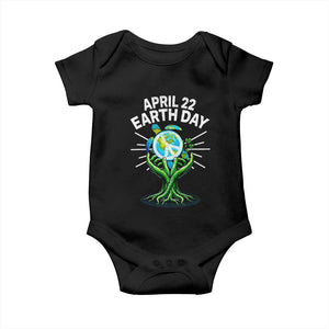 Happy Earth Day April 22 Baby Onesie Restore Earth Sea Turtle Tree Peace Sign TS11 Black Print Your Wear