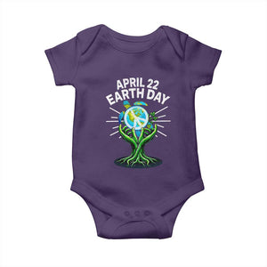 Happy Earth Day April 22 Baby Onesie Restore Earth Sea Turtle Tree Peace Sign TS11 Purple Print Your Wear