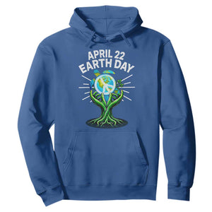 Happy Earth Day April 22 Hoodie Restore Earth Sea Turtle Tree Peace Sign TS11 Royal Blue Print Your Wear