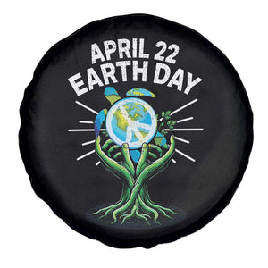 Happy Earth Day April 22 Spare Tire Cover Restore Earth Sea Turtle Tree Peace Sign TS11 Print Your Wear