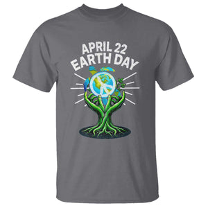 Happy Earth Day April 22 T Shirt Restore Earth Sea Turtle Tree Peace Sign TS11 Charcoal Print Your Wear