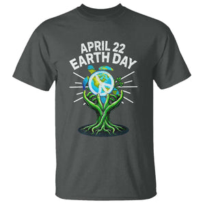 Happy Earth Day April 22 T Shirt Restore Earth Sea Turtle Tree Peace Sign TS11 Dark Heather Print Your Wear