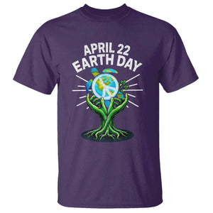Happy Earth Day April 22 T Shirt Restore Earth Sea Turtle Tree Peace Sign TS11 Purple Print Your Wear