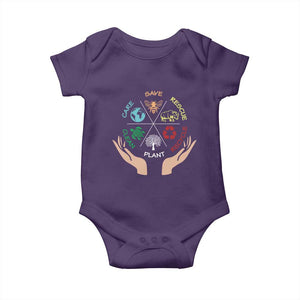Save Bees Rescue Animals Recycle Plastic Plant Tree Baby Onesie Earth Day TS11 Purple Print Your Wear