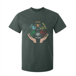 Save Bees Rescue Animals Recycle Plastic Plant Tree T Shirt For Kid Earth Day TS11 Dark Forest Green Print Your Wear