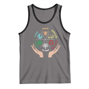 Save Bees Rescue Animals Recycle Plastic Plant Tree Tank Top Earth Day TS11 Deep Heather Black Print Your Wear