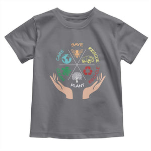 Save Bees Rescue Animals Recycle Plastic Plant Tree Toddler T Shirt Earth Day TS11 Charcoal Print Your Wear