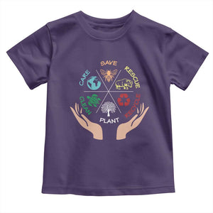 Save Bees Rescue Animals Recycle Plastic Plant Tree Toddler T Shirt Earth Day TS11 Purple Print Your Wear