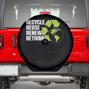Recycle Reuse Renew Rethink Environmental Activism Spare Tire Cover TS11 Black Print Your Wear
