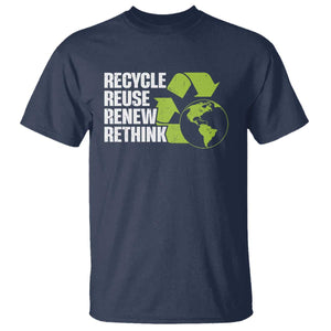 Recycle Reuse Renew Rethink Environmental Activism T Shirt TS11 Navy Print Your Wear