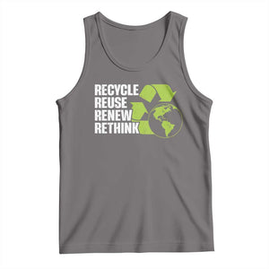 Recycle Reuse Renew Rethink Environmental Activism Tank Top TS11 Deep Heather Print Your Wear
