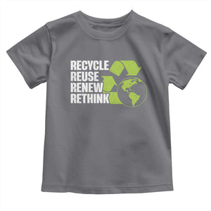 Recycle Reuse Renew Rethink Environmental Activism Toddler T Shirt TS11 Charcoal Print Your Wear