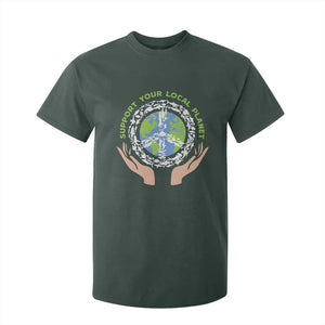 Earth Day Support Your Local Planet T Shirt For Kid Peace Sign Animals TS11 Dark Forest Green Print Your Wear