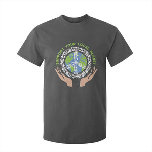 Earth Day Support Your Local Planet T Shirt For Kid Peace Sign Animals TS11 Dark Heather Print Your Wear