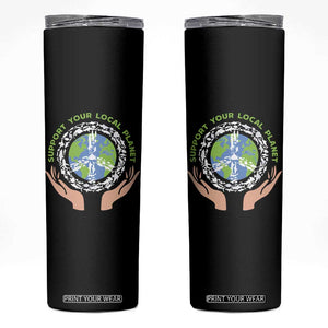 Earth Day Support Your Local Planet Skinny Tumbler Peace Sign Animals TS11 Black Print Your Wear