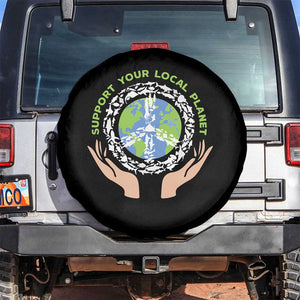 Earth Day Support Your Local Planet Spare Tire Cover Peace Sign Animals TS11 No hole Black Print Your Wear