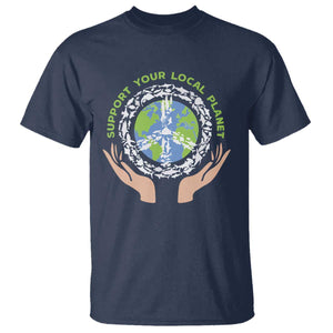 Earth Day Support Your Local Planet T Shirt Peace Sign Animals TS11 Navy Print Your Wear