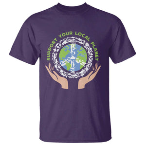 Earth Day Support Your Local Planet T Shirt Peace Sign Animals TS11 Purple Print Your Wear