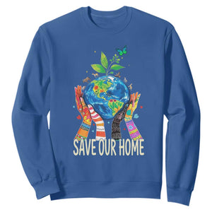 Save Our Home Animals Wildlife Conservation Earth Day Sweatshirt TS11 Royal Blue Print Your Wear