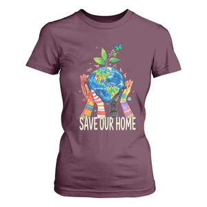 Save Our Home Animals Wildlife Conservation Earth Day T Shirt For Women TS11 Maroon Print Your Wear