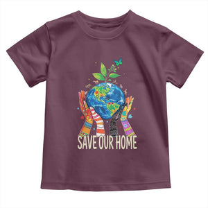 Save Our Home Animals Wildlife Conservation Earth Day Toddler T Shirt TS11 Maroon Print Your Wear