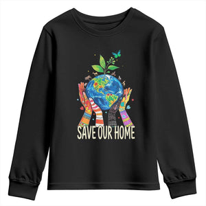 Save Our Home Animals Wildlife Conservation Earth Day Youth Sweatshirt TS11 Black Print Your Wear