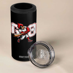 Go Cardinal Playing Baseball Graphic 4 in 1 Can Cooler Tumbler for Sports Fan TS11 Print Your Wear