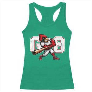 Go Cardinal Playing Baseball Graphic Racerback Tank Top for Sports Fan TS11 Irish Green Print Your Wear