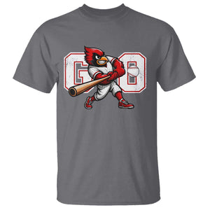 Go Cardinal Playing Baseball Graphic T Shirt for Sports Fan TS11 Charcoal Print Your Wear
