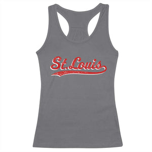 St Louis Sports Script Retro Baseball Lovers Proud City Racerback Tank Top TS11 Charcoal Print Your Wear