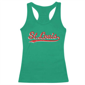 St Louis Sports Script Retro Baseball Lovers Proud City Racerback Tank Top TS11 Irish Green Print Your Wear