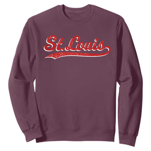 St Louis Sports Script Retro Baseball Lovers Proud City Sweatshirt TS11 Maroon Print Your Wear