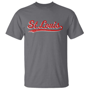 St Louis Sports Script Retro Baseball Lovers Proud City T Shirt TS11 Charcoal Print Your Wear