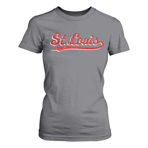 St Louis Sports Script Retro Baseball Lovers Proud City T Shirt For Women TS11 Charcoal Print Your Wear