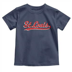 St Louis Sports Script Retro Baseball Lovers Proud City Toddler T Shirt TS11 Navy Print Your Wear
