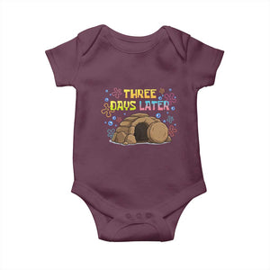 Three Days Later Christian Easter Baby Onesie Funny Jesus Resurrection Meme TS11 Maroon Print Your Wear