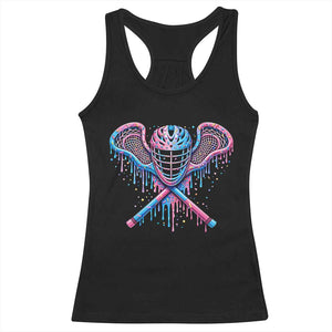 Lacrosse Drip Ice Cream Lax Helmet Sticks Sport Player Racerback Tank Top TS11 Black Print Your Wear