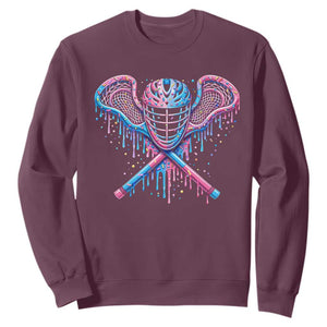 Lacrosse Drip Ice Cream Lax Helmet Sticks Sport Player Sweatshirt TS11 Maroon Print Your Wear
