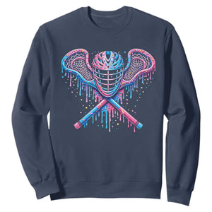 Lacrosse Drip Ice Cream Lax Helmet Sticks Sport Player Sweatshirt TS11 Navy Print Your Wear