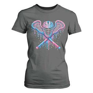 Lacrosse Drip Ice Cream Lax Helmet Sticks Sport Player T Shirt For Women TS11 Dark Heather Print Your Wear