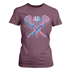 Lacrosse Drip Ice Cream Lax Helmet Sticks Sport Player T Shirt For Women TS11 Maroon Print Your Wear