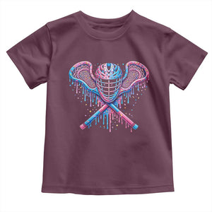 Lacrosse Drip Ice Cream Lax Helmet Sticks Sport Player Toddler T Shirt TS11 Maroon Print Your Wear