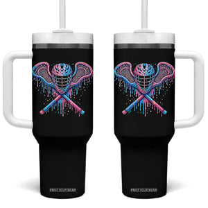 Lacrosse Drip Ice Cream Lax Helmet Sticks Sport Player Tumbler With Handle TS11 One Size: 40 oz Black Print Your Wear
