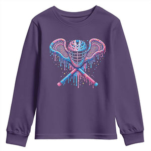 Lacrosse Drip Ice Cream Lax Helmet Sticks Sport Player Youth Sweatshirt TS11 Purple Print Your Wear